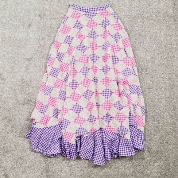 Vtg St. Andre London Pink Purple White Pattern Flare Skirt Sz 10 Zip - Picture 3 of 5